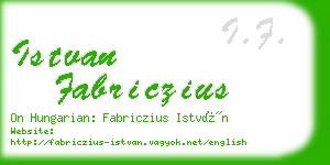 istvan fabriczius business card